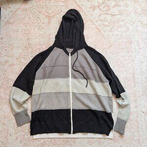 Knit sweater zip up hoodie